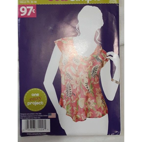 Simplicity A1409 Sew Simple Pullover Top Sewing Pattern Uncut Shirt 8-18 - Picture 2 of 2